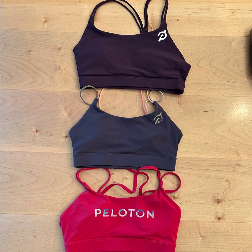 EUC set of three peloton sports bras size medium